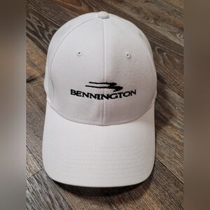 Bennington Boat Mens Baseball Hat Cap White Black Embroidered
